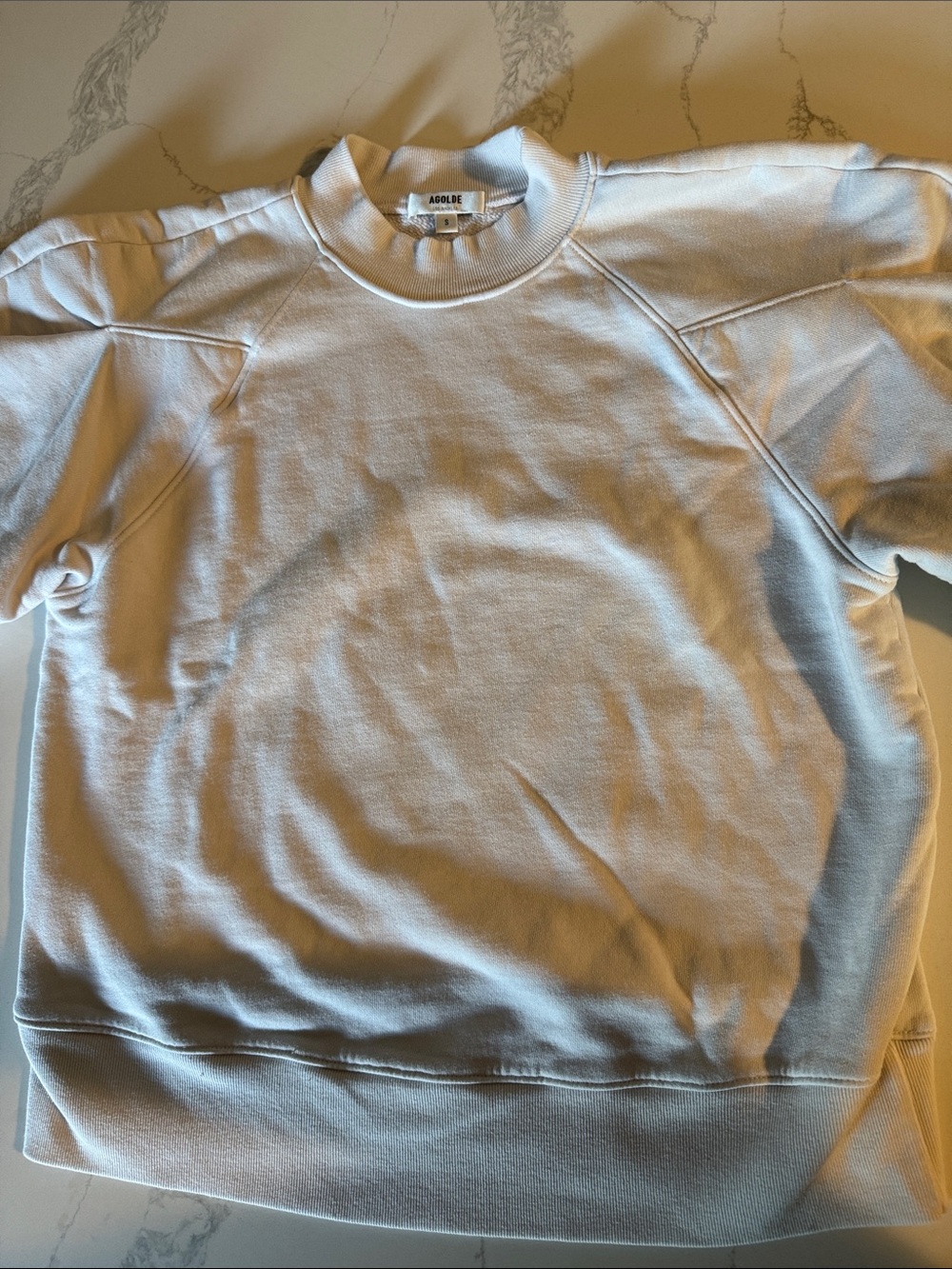 Agolde Off-White Raglan Crewneck Sweatshirt